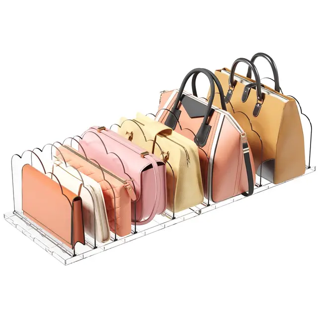 Lifewit 2 Stück Handtaschen Trenner Aufbewahrung, Verstellbar Taschen Organizer Schrank, Acryl Handtaschenorganizer Taschenständer, Regaltrenner für Clutch Tragetaschen Shirts Bücher, 35 x 24 cm/14x9"