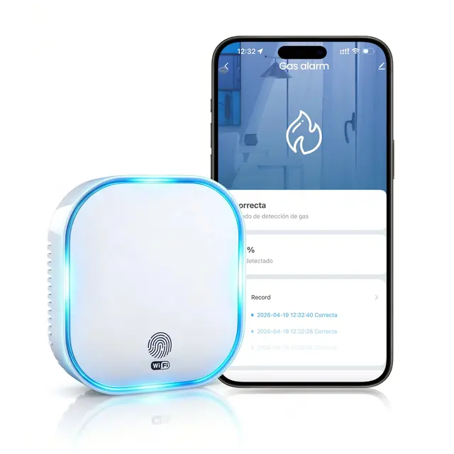 Gasmelder WLAN für Steckdose, Gaswarngerät für Haushalt nach EN 50194, Plug-in Gasdetektor mit Tuya Smart App, 2,4 GHz WiFi, für Erdgas, Methan, Propan, Butan, LPG & Stadtgas, Küche, Haus