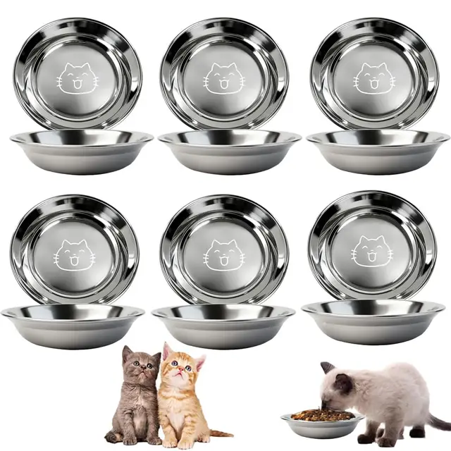6x edelstahl katzennapf katze