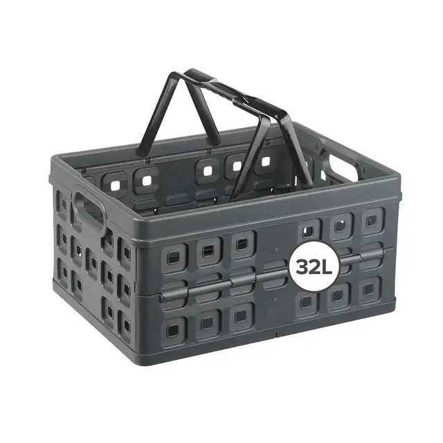 Sunware Square klappbox 32L - 49x36x24,5cm - klappboxen faltbar stabil für schwere Gegenstände - klappkisten stapelbar