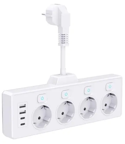 woxovo 4-fach steckdosenleiste mit 4 usb
