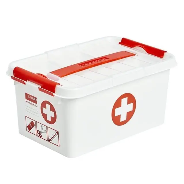 Sunware Q-line Erste Hilfe Set 9L - 30x20x22,3cm - Erste Hilfe Kasten mit Einsatz - Verbandskasten Zuhause Unterwegs - First aid kit outdoor