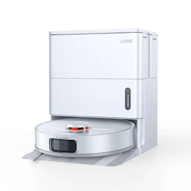 JONR T5 Pro Gen 2 15000Pa Saugroboter mit Wischfunktion, Saugkraft (Upgrade von T5 Pro) mit Heißlufttrocknung, Anti-Verfilzungs-Seitenbürste, Hindernisvermeidung, LiDAR-Navigation, All-in-One Dockund