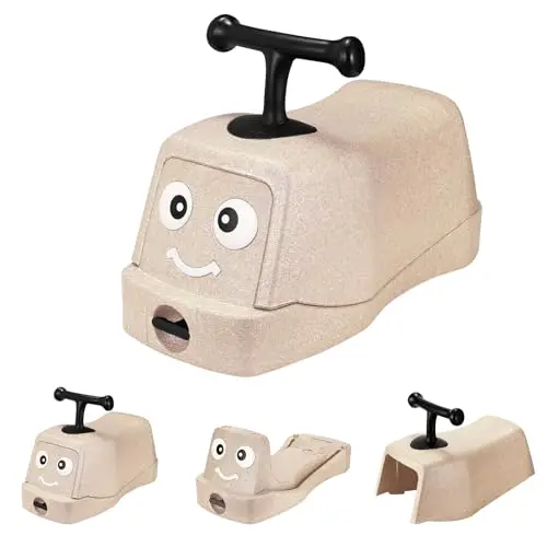 MAMIZO 5 in 1 Rutschauto ab 1 Jahr, Babyrutscher mit 360° Geräuschlose Räder, Babyroller bis 20kg, Babyrollbrett, EPP, Baby Walker, Wippauto, Rutschfahrzeug, Baby Spielzeug Rutschauto, Indoor, Beige