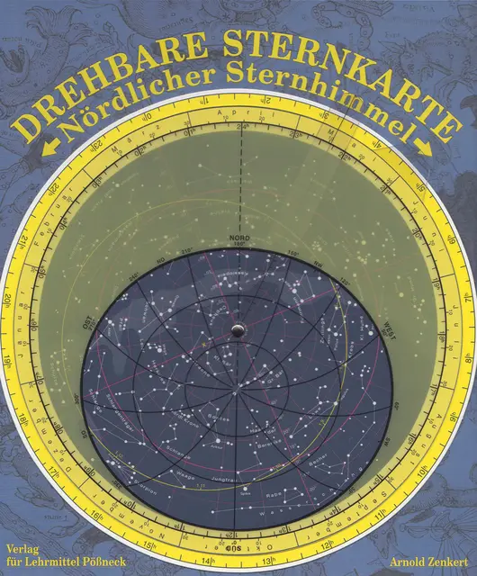 drehbare sternkarte mit planetenzeiger