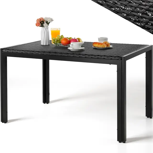 liferun gartentisch pe-rattan 119x74