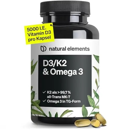 natural elements D3 + K2 + Omega 3 Kapseln