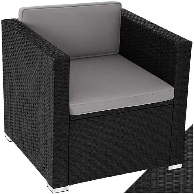 tectake poly rattan gartensessel mit