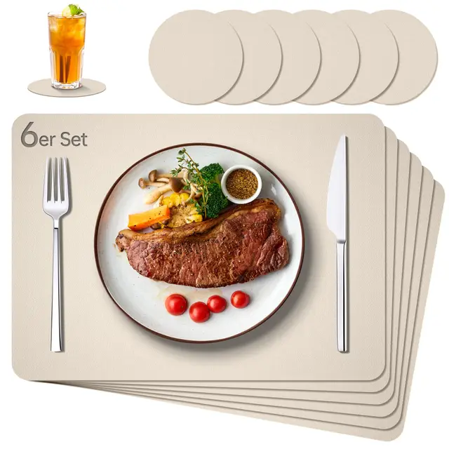 ikwoleti platzset kunstleder 6er set