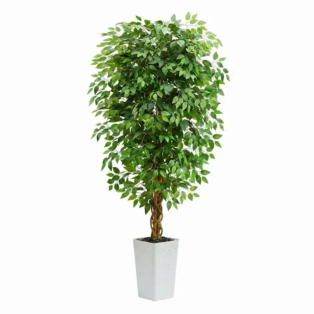 txabl kunstficus 180cm mit weißem topf