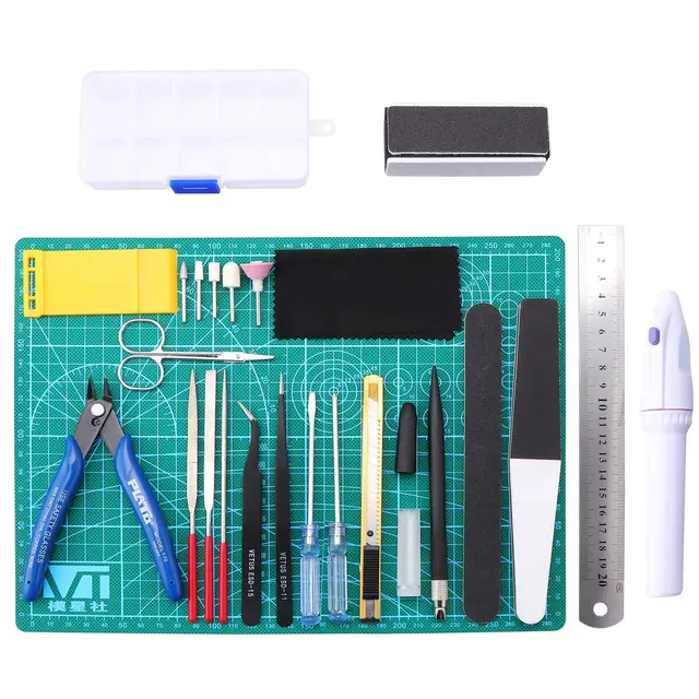 HSEAMALL 26 STÜCKE Modellbau Werkzeug Set,Gundam Modeler Grundwerkzeuge Hobby Werkzeug Sets Basic Tools für Auto Modell Bausatz DIY Reparatur