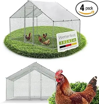 juskys freilaufgehege 3x2x2m metall