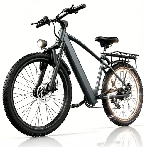 E-Bike für Erwachsene 26'' Herren Damen City Trekkingrad 80km Reichweite 250W Motor 36V 10.4Ah Akku mit 7-Gang-Getriebe Pedelec Citybike mit Heckausleger