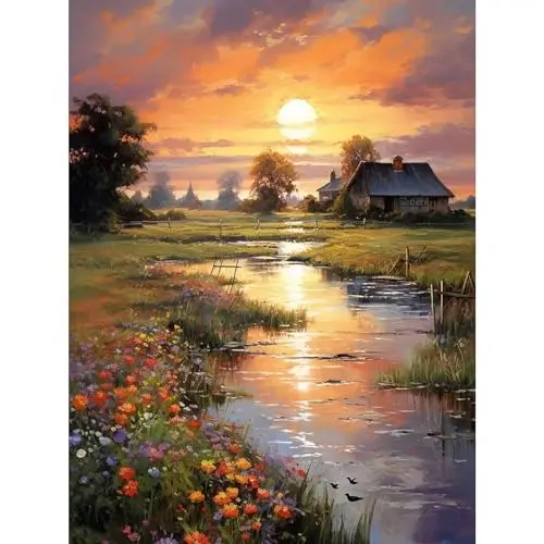 fountor sonnenuntergang 5d diamond