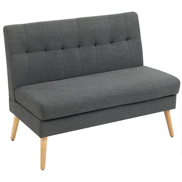 homcom 2-sitzer sofa leinenoptik 118 cm