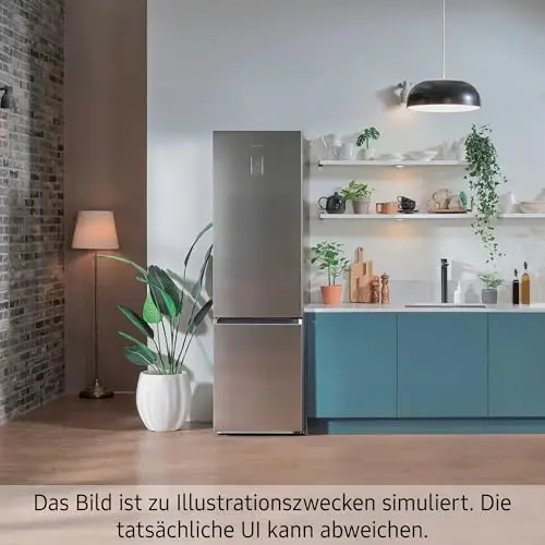 Samsung Kühl-Gefrier-Kombination, Kühlschrank mit Gefrierfach, 203 cm, 390 l Gesamtvolumen, 114 l Gefrierteil, AI Energy Mode, Flaschenregal, Premium Black Steel, RL38C602CB1/EG