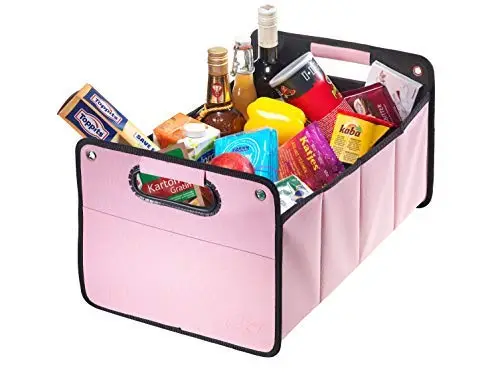 CBag rosa - Kofferraumtasche aus Polyester mit stabilem Boden - Klappbox Kofferraumbox Faltbox Organizer Autobox Tasche Auto Kofferraum Zubehör (rosa)