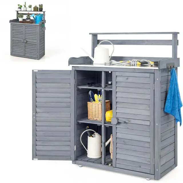 homasis pflanztisch holz mit schrank