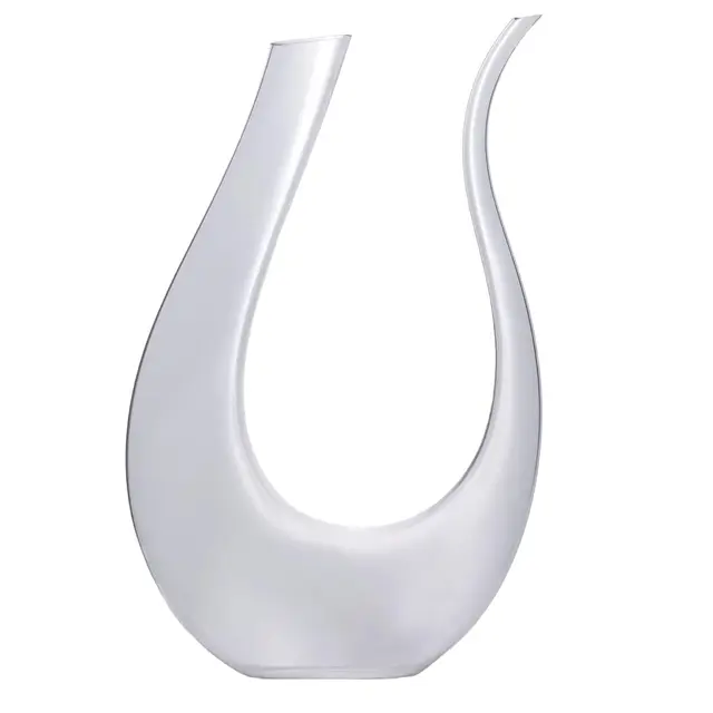 Intirilife Wein Dekanter in U-Form aus Glas in Klar - 750 ml- Weinkaraffe, Rotwein Dekantierer, Weinbelüfter, Weindekanter Zubehör bleifrei- Handgemacht, Tropffrei Ausgießen, spülmaschinenfest