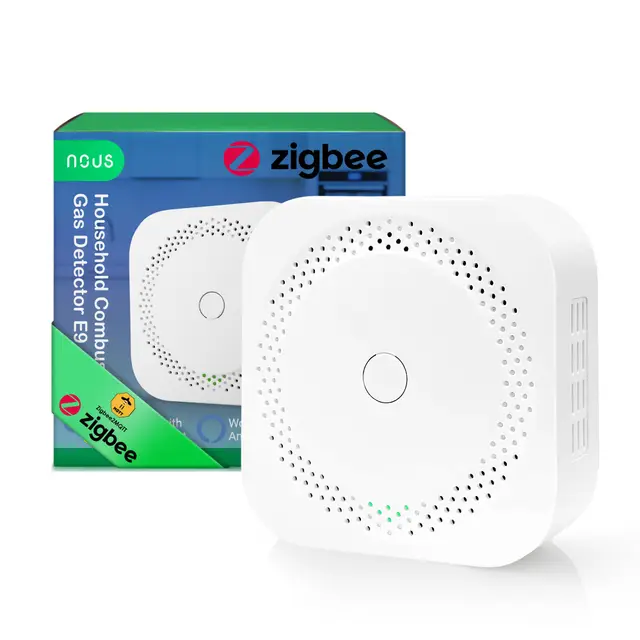 NOUS E9 ZigBee Gasdetektor für Brennbare Gase, 85dB Alarm, App & Sprachsteuerung, Kompatibel mit Alexa, Google Assistant, Home Assistant, Tuya, ZigBee Hub erforderlich