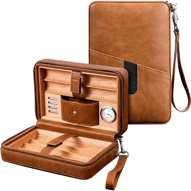 goshentech leder-zedernholzkoffer