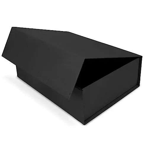 Geschenk-Box mit Deckel | 23 x 17 x 10 cm | Karton mit Magnet-Verschluss | Perfekt für Geburtstag, Hochzeit, Weihnachten, Geburt | in Charcoal