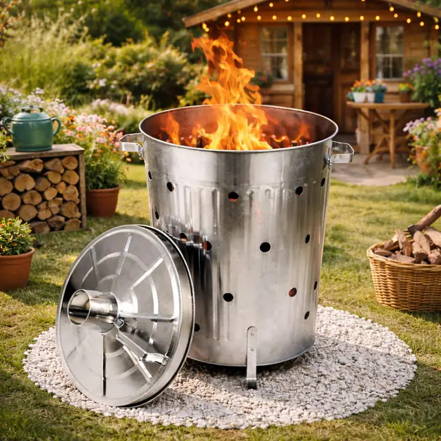 finehome xl feuertonne 75 liter verzinkt