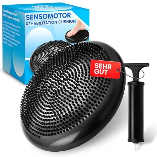 Retoo Ballsitzkissen mit Pumpe, 34cm Durchmesser, Balancekissen, Orthopädisches Sitzballkissen, Luftkissen, Pad, Sitzkissen, Bürostuhl, Balance Kissen für Core, Yoga