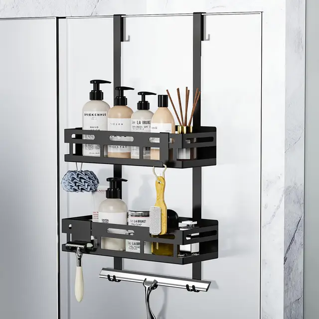 vorlestour duschablage 2 regale schwarz
