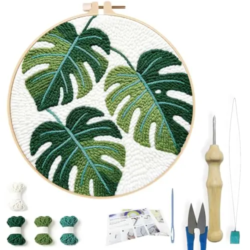 freebloss diy punch needle set monstera
