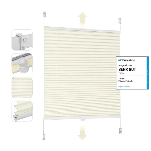 sekey plissee klemmfix 90x120cm