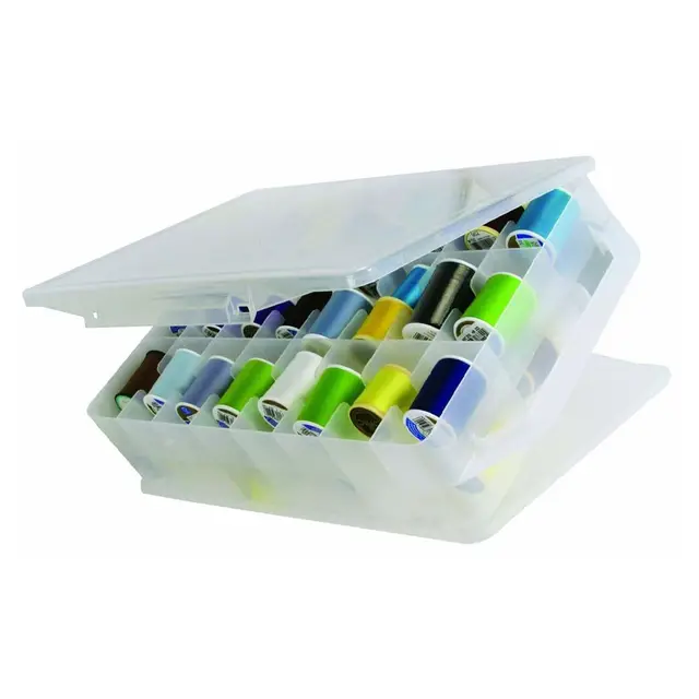 Himilucky Näh-Organizer Box 46 Fächer doppelseitig transparent
