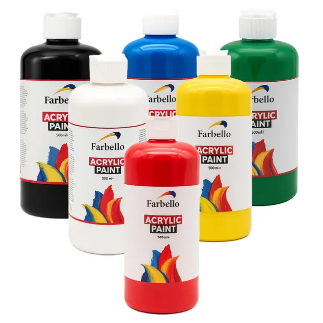 farbello acrylfarbe set 6x500ml