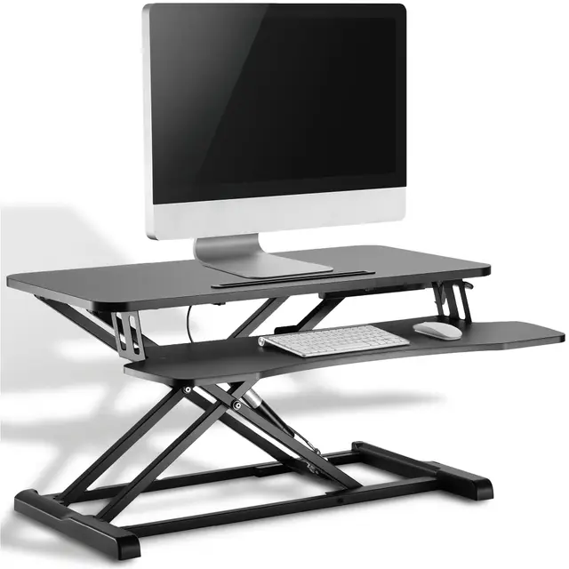 Xantron® Schreibtischaufsatz höhenverstellbar mit Gasdruckfeder / Monitor Erhöhung Schreibtisch 2 Monitore mit Tastaturablage / Monitor Ständer / Schreibtisch Aufsatz / Bildschirmerhöhung