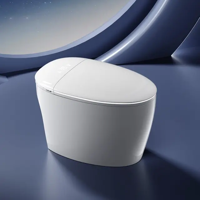Smart-WC mit eingebautem Luxus-Bidet, beheiztem Sitz, Trockner und Schaumspender, automatischer Spülung, automatischem Öffnen und Schließen des Deckels und Temperaturanzeige
