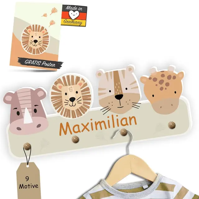 kindsblick garderobe safari wunschname