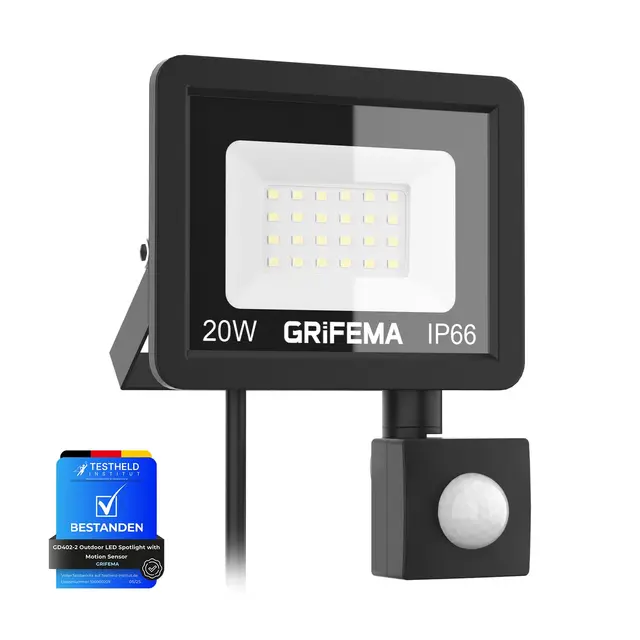 grifema 20w led strahler bewegungsmelder