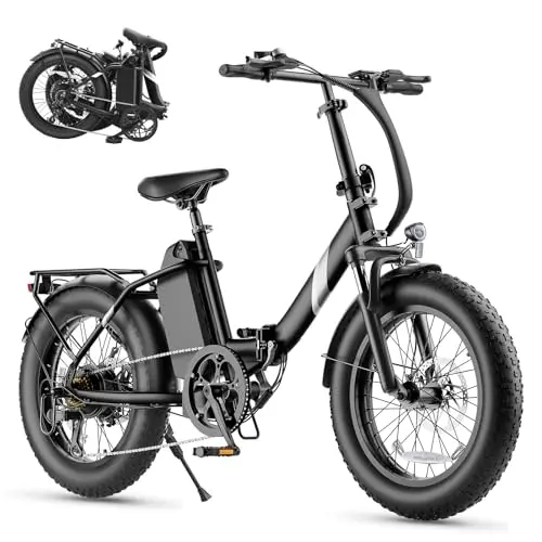 Touroll S3 Pro E-Bike Klapprad mit 1296Wh Akku, 65km-195km Reichweite, 20''x3.0'' Fat Tire Elektrofahrrad Herren Damen, 250W Motor, 50Nm Drehmoment, Ebike mit Gepäckträger, StVZO Konfor