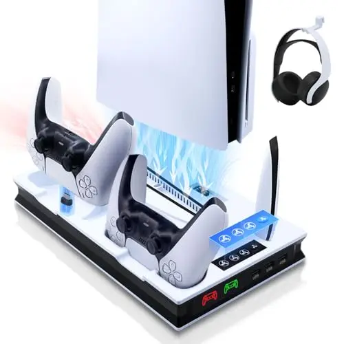 Tolesum PS5 Standfuß mit Lüfter und Controller-Ladestation