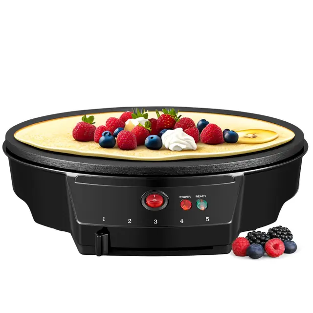 Crepes Maker Cool-Touch-Griff 30 cm Durchmesser Antihaftbeschichtung Crepes Maschine Crepesmaker Galettes Crepes Pfanne Creperie 1000 Watt
