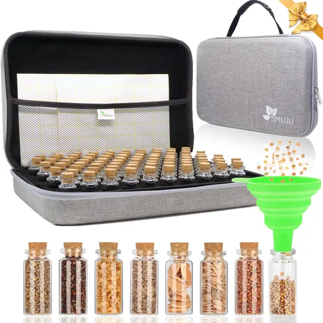 【80 Slots】Saatgut Aufbewahrungsbox, Lagerung von Saatgut, Saatgut Aufbewahrung mit Etiketten Aufklebern und Trichter, Samen Organizer, Seed Storage für Gemüsesamen,Blumensamen (Samen nicht Enthalten)