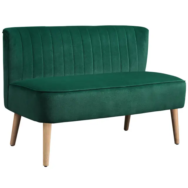 homcom 2-sitzer sofa samt-optik skandi