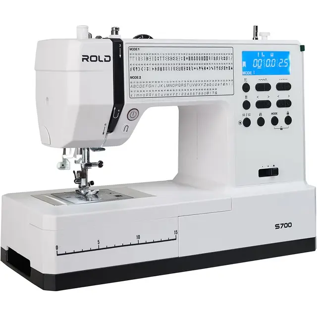 ROLD S700 Computernähmaschine – 146 Stiche, automatisches Knopfloch, LED-Beleuchtung & Start/Stopp-Taste | Nähen ohne Pedal, Horizontalgreifer & stabiler Metallrahmen