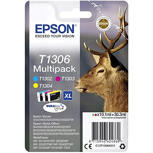 Epson 235M237 Original T1306 Tinte Hirsch (BX320FWSX620FWBX/SX525WDBX625FWDBX305FWB42WDBX925FWDBX635FWDBX535WDSX435/440WBX630FWSX235WWF701575157525301035203540) Multipack3-farbig