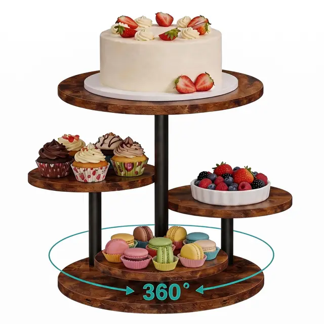 fushiton 4-stöckiger kuchenständer 360°