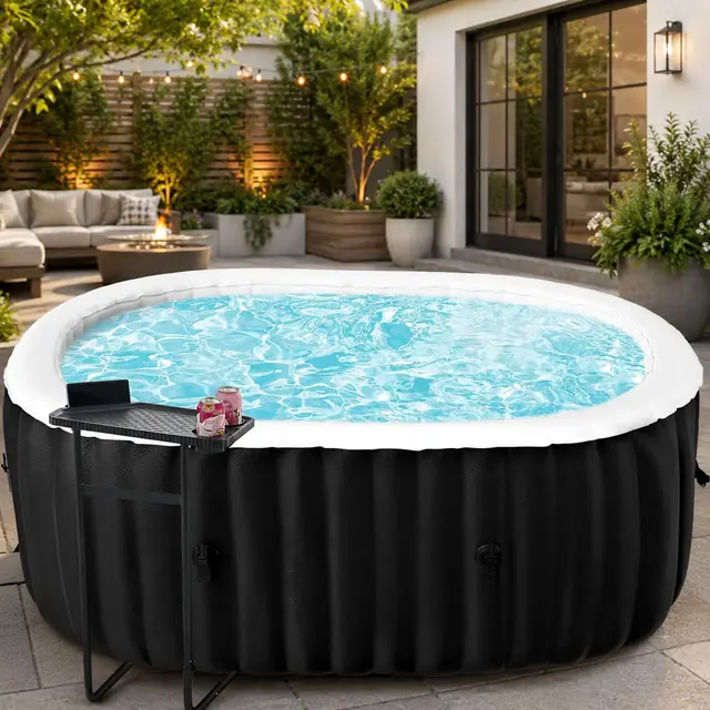 Ryuhic Aufblasbarer Whirlpool 2 Personen Oval 190x120x63cm