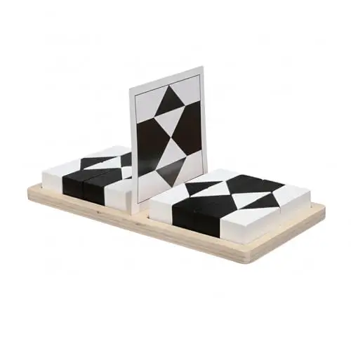 EUROtops Tangram-Duell „Black & White“ – Knobelspaß zu zweit mit 80 Aufgaben, Holz-Spiel für Erwachsene und Kinder