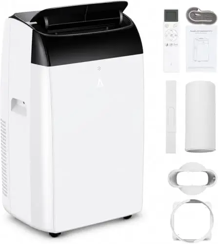 Garvee Mobile Klimaanlage 12000 BTU - Leise 48dB 3-in-1 Klimagerät mit Kühlung, Luftentfeuchter & Ventilator, Selbstverdunstung, 24h-Timer, für Räume bis 51m² [Energieklasse A+++]