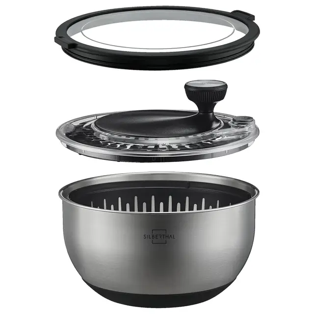 silberthal salatschleuder edelstahl 4,5l