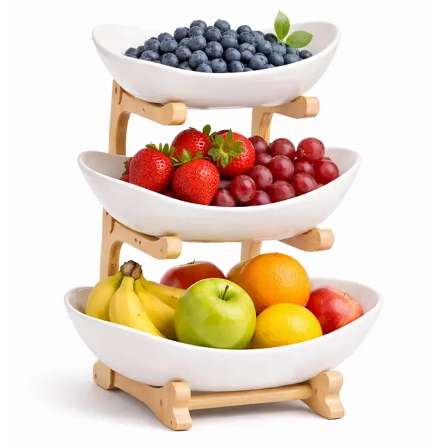 zenquira obst etagere 3 stöckig keramik